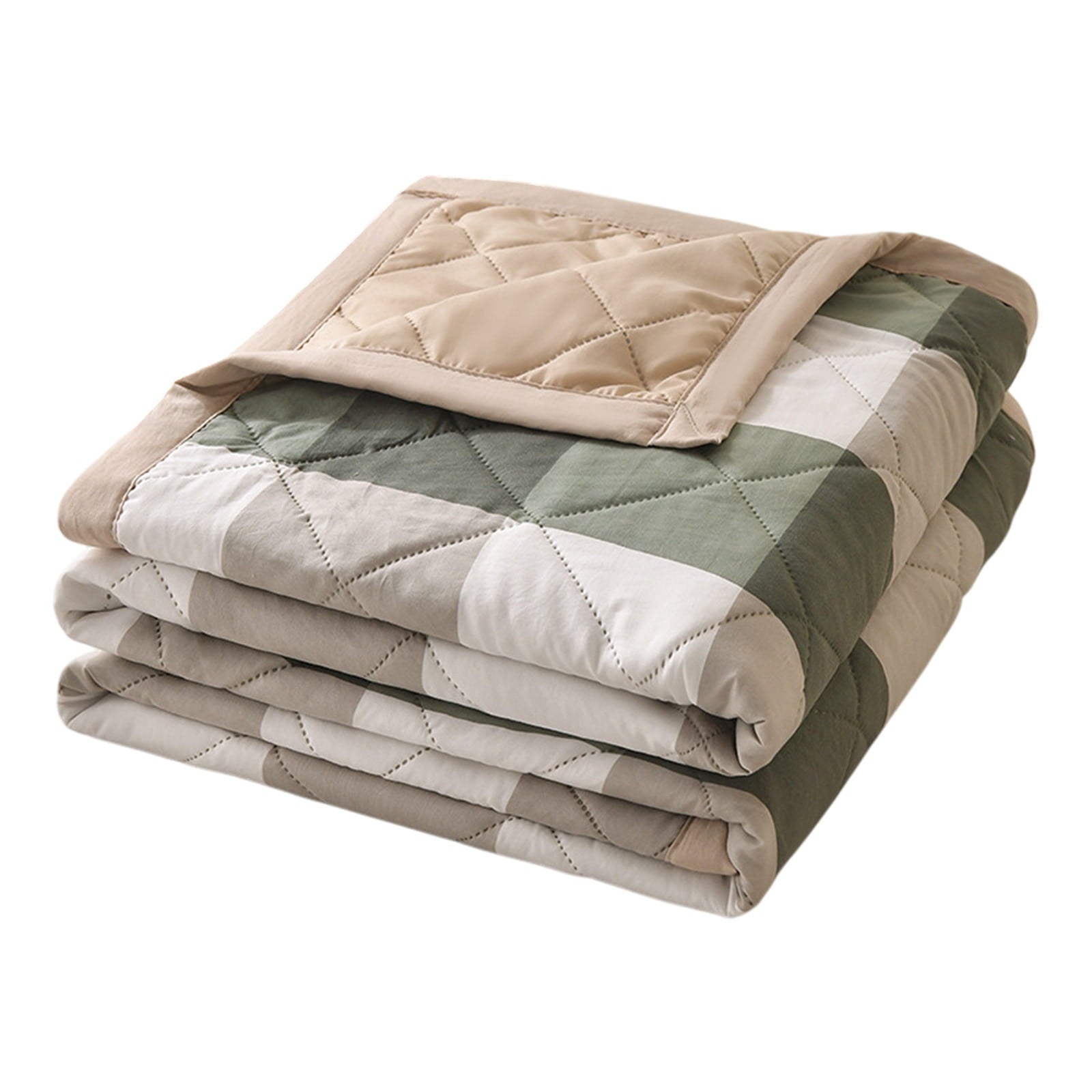 AYktou Reversible Patchwork Quilts Queen Size, 78.74x59.05in Lightweight Plaid Bedspreads Coverlets Quilt Bedding Blanket for All Seasons #E - Multicolor - 59X39"