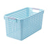 Darzheoy Laundry Basket, 2 pcs Plastic Hamper with Handles, Open Storage Bin to Organize Closets, Cabinets, Pantry, Shelving and Countertop Space, Suitable for Families and Dorms 1PC-Blue
