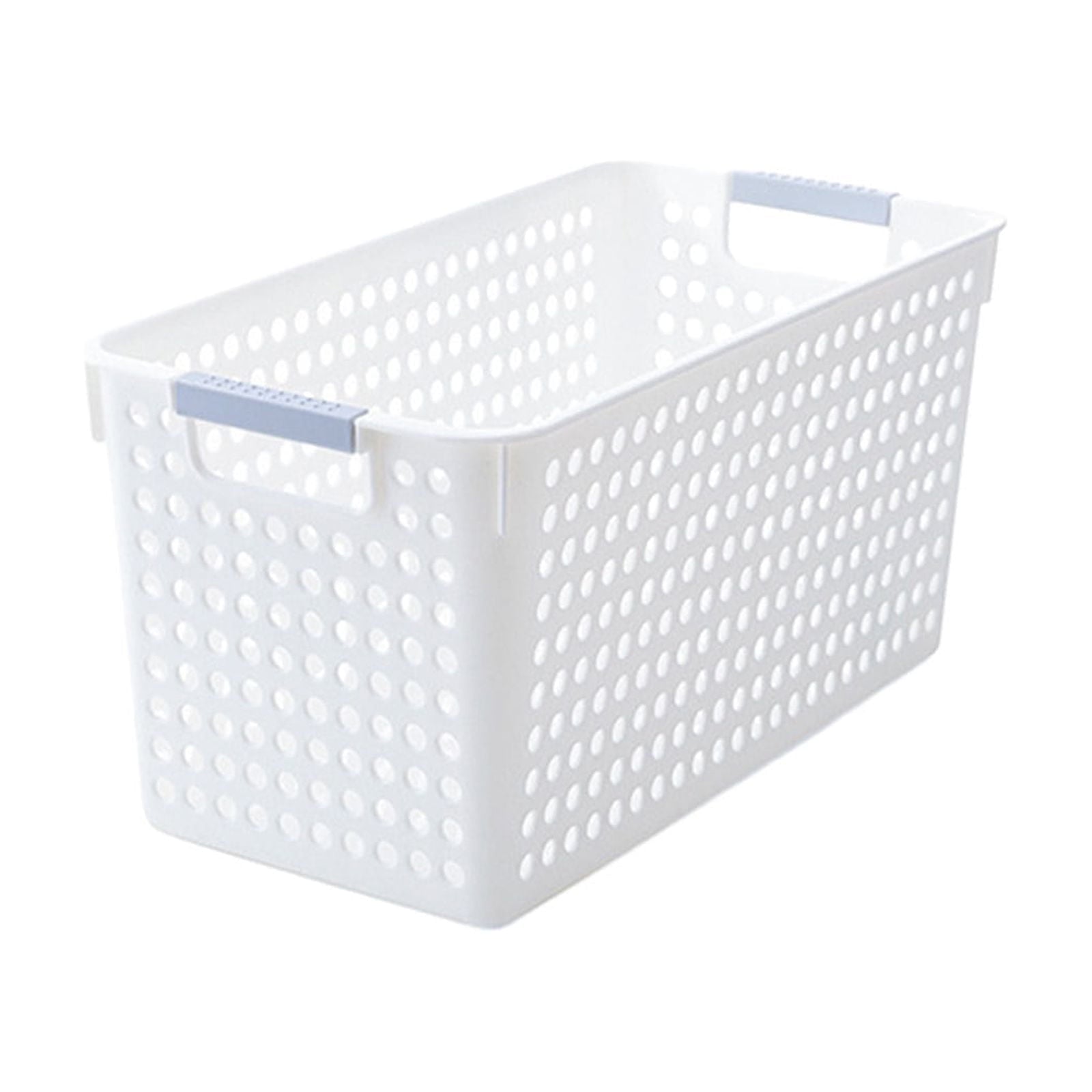Darzheoy Laundry Basket, 2 pcs Plastic Hamper with Handles, Open Storage Bin to Organize Closets, Cabinets, Pantry, Shelving and Countertop Space, Suitable for Families and Dorms 1PC-White