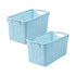 Darzheoy Laundry Basket, 2 pcs Plastic Hamper with Handles, Open Storage Bin to Organize Closets, Cabinets, Pantry, Shelving and Countertop Space, Suitable for Families and Dorms 3PC-Blue