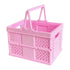 Darzheoy Large Picnic Basket, Collapsible Picnic Basket, Basket With Handle, Beach Picnic Basket, For Home, Kitchen, Camping, Picnic, Beach, Shopping Pink