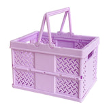 Darzheoy Large Picnic Basket, Collapsible Picnic Basket, Basket With Handle, Beach Picnic Basket, For Home, Kitchen, Camping, Picnic, Beach, Shopping Purple