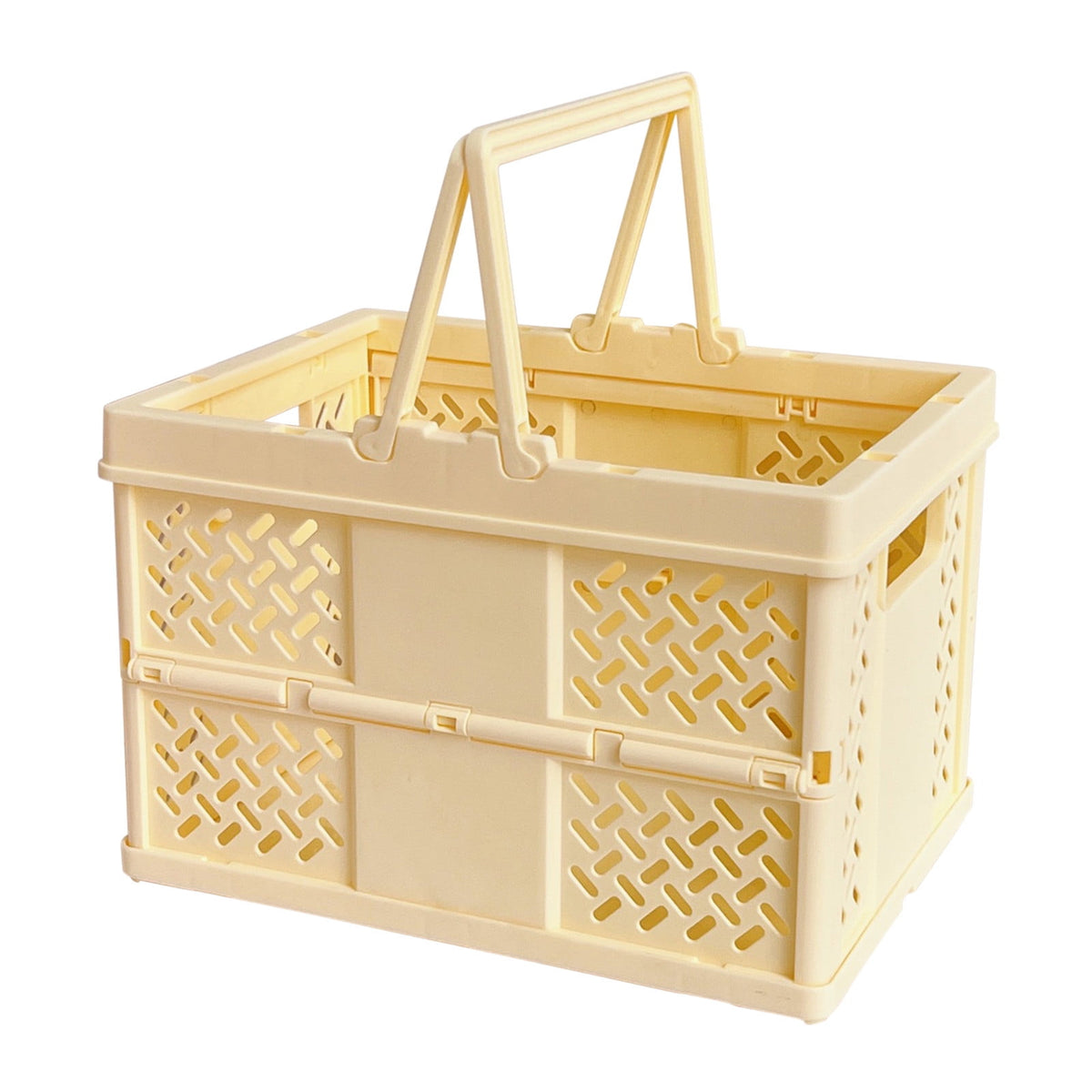 Darzheoy Large Picnic Basket, Collapsible Picnic Basket, Basket With Handle, Beach Picnic Basket, For Home, Kitchen, Camping, Picnic, Beach, Shopping Yellow