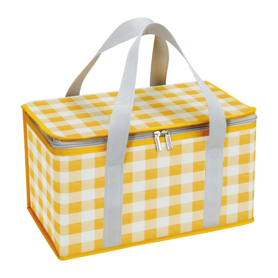 Darzheoy Large Picnic Basket Shopping Basket Camping Picnic Basket Travel Picnic Bag Portable Bento Bag Thermal Insulation Bag Yellow