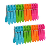 Darzheoy Colorful Plastic Clothespins, Heavy Duty Laundry Clothes Pins Clips with Springs, Air-Drying Clothing Pin Set (24 Pack) 24 Pack Multicolor