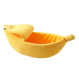 Darzheoy Banana Pet Bed, Cute Funny Fruit Bed with Removable Cushion for Dogs, Indoor Cats, Rabbits, Small Animals Yellow