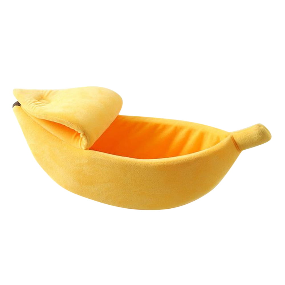 Darzheoy Banana Pet Bed, Cute Funny Fruit Bed with Removable Cushion for Dogs, Indoor Cats, Rabbits, Small Animals Yellow