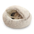 Darzheoy Cat Bed Round Plush Hooded Cat Bed Cave, for Indoor Cats or Small Dog Beds, Calming Pet Beds Calm Anti-nxiety Dog Bed, Waterproof Bottom Washable (16"x16") Coffee