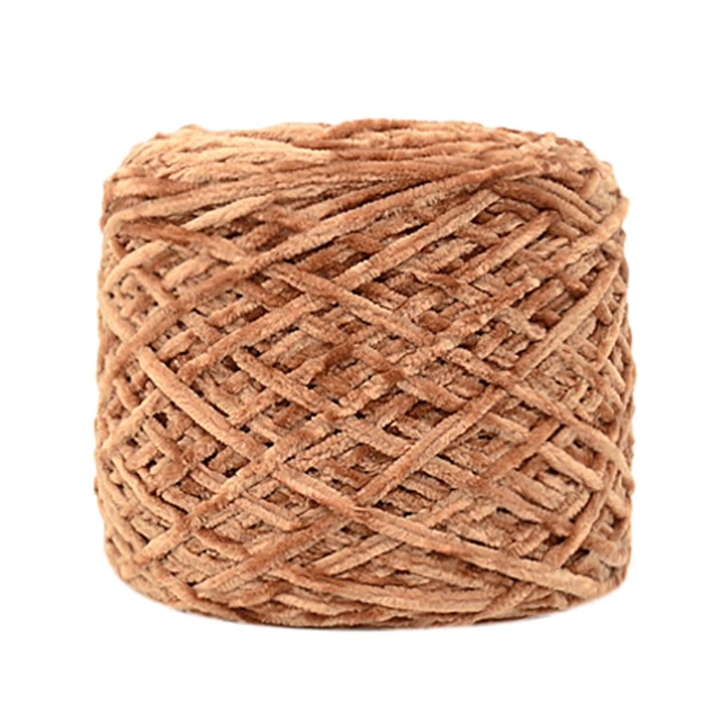 Chmadoxn DIY Velvet Chenille Yarn,Bulky Luxury Chenille Yarn for Crochet Hat Scarf Brown