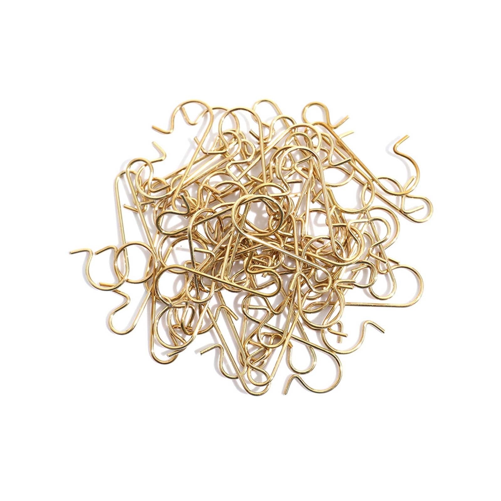 AYktou 50 Pack Christmas Ornament Hooks 0.47*1.18in Stainless Steel S-Shaped Hangers for Christmas Tree Decoration Christmas Stocking Balls Christmas Ornaments,Gold
