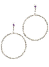 Large Sparkly Diamante Hoop Costume Earrings