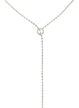 Sparkly Silver Diamante Drop Costume Necklace