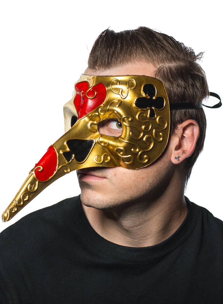 Long Nose Venetian Card Symbols Masquerade Mask