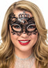 Crown Princess Black Metal Masquerade Mask with Diamantes