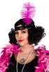 Soft Feather Pink and Black 1920s Flapper Headband