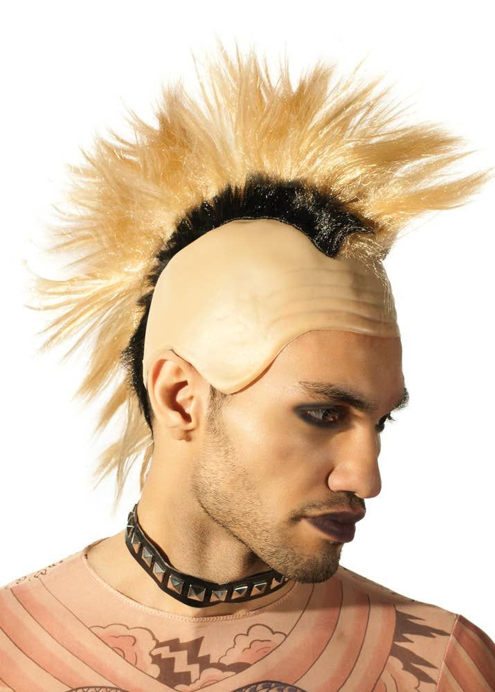 Radical 1980s Mens Blonde Mohawk Costume Wig