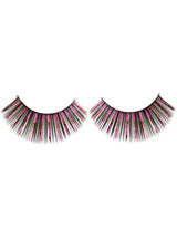 Long Black and Pink Tinsel False Eyelashes