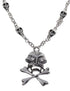 Silver Skull and Cross Bones Womens Necklace