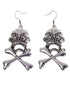 Silver Skull and Cross Bones Womens Earrings
