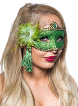 Celebration Green Glitter Masquerade Mask