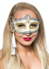 Tassel White and Gold Venetian Masquerade Mask