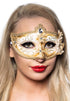 Edwardian White and Gold Adults Masquerade Mask