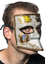 Medieval Mens Gold Masquerade Mask