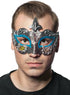 Baroque Mens Teal Masquerade Mask