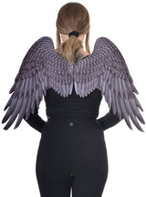 Feather Print Black and Grey Angel Costume Wings