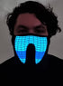 Purple and Teal Wave Sound Activated Light Up Pattern Mask