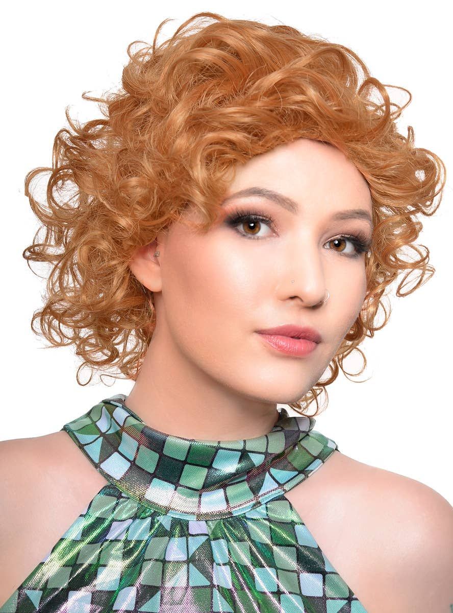 Short Curly Light Ginger Womens 1950s Housewife Costume Wig