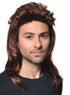 Mid-Length Dark Brown Mens Mullet Costume Wig