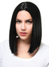 Sleek Black Womens Deluxe Heat Resistant Bob Costume Wig