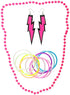 Neon Pink 3 Piece 1980s Costume Accessory Set