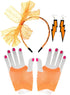 1980s Orange 3 Piece Costume Accessory Set