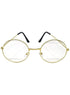 Round Gold Frame Clear Lens Costume Glasses