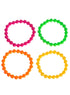 Neon Beaded 4 Pack 1980s Bracelets