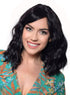 Deluxe Wavy Mid-Length Black Fashion Wig with Skin Top
