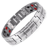 Zinc alloy Cross Bracelet for Men,Magnetic Therapy Bracelet with Magnets - with Double Row 4 Elements Magnets