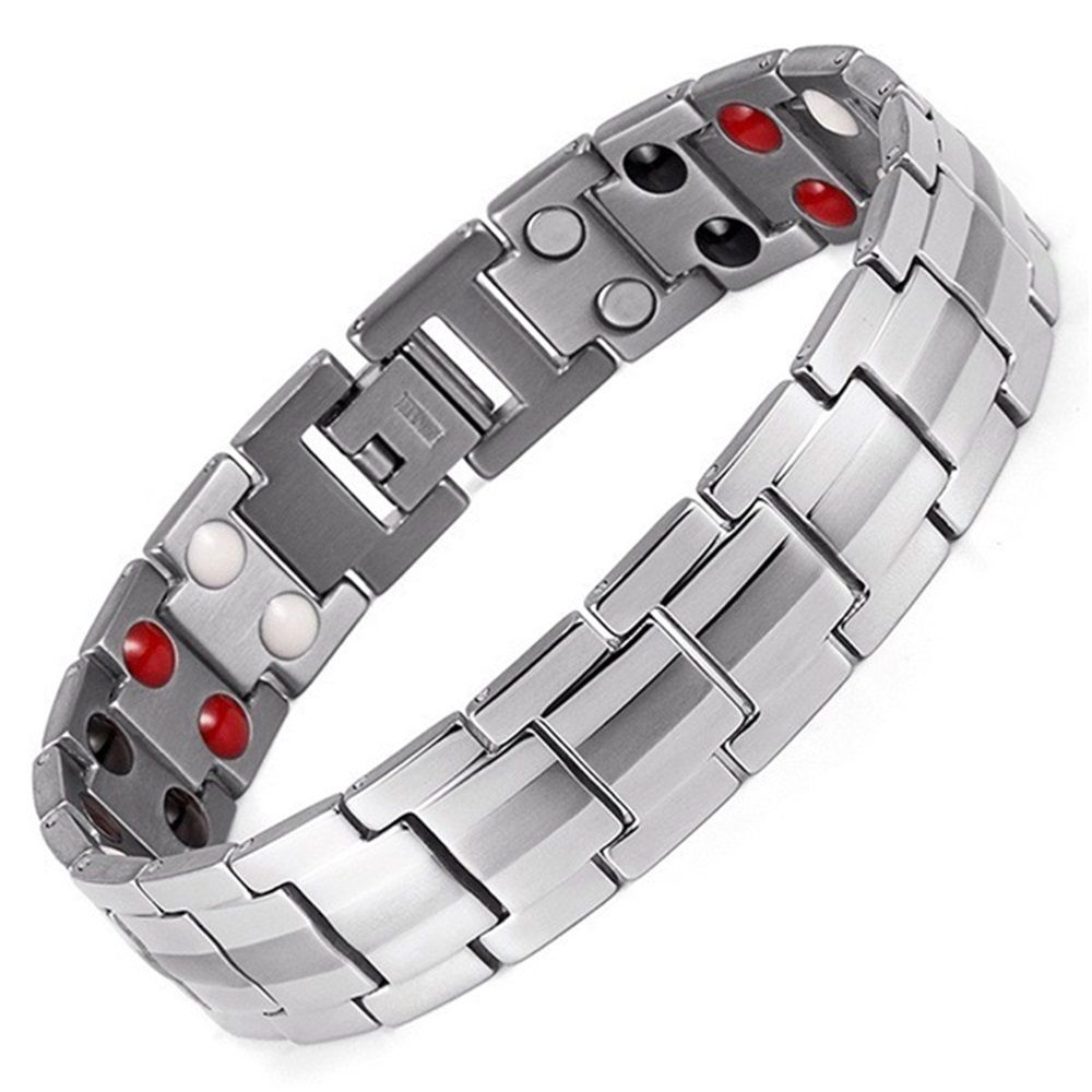 Zinc alloy Cross Bracelet for Men,Magnetic Therapy Bracelet with Magnets - with Double Row 4 Elements Magnets