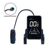 Black waterproof LCD display with a clear screen and buttons.
