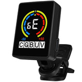 Professional Clip-On Tuner for Guitar, Bass, Ukulele, Violin, Mandolin, Banjo & All Instruments, Fast & Accurate Chromatic Tuning with Multi-Key Modes, Black