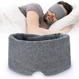 Cotton Sleep Eye Mask for Men - Upgrade Design Blackout Side Sleeper Eyes Cover for Night Sleeping, Large Size Wide Soft Travel Airplane Blindfold with Adjustable Velcro Strap for Work Nap