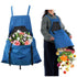 Berry&Bird Harvest Apron, Canvas Gardening Apron with Pockets and Harvesting Pouch Waterproof Harvesting Apron（blue）