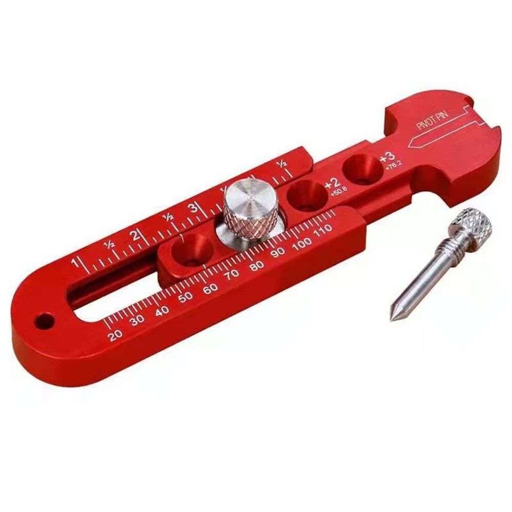 Woodworking Aluminum Alloy Circular Drawing Tool, Fixed-Point Marking Gauge Woodworking Compass Scribe Adjustable Drawing Circle Ruler Drawing Ruler Carpenter Tools (165 )