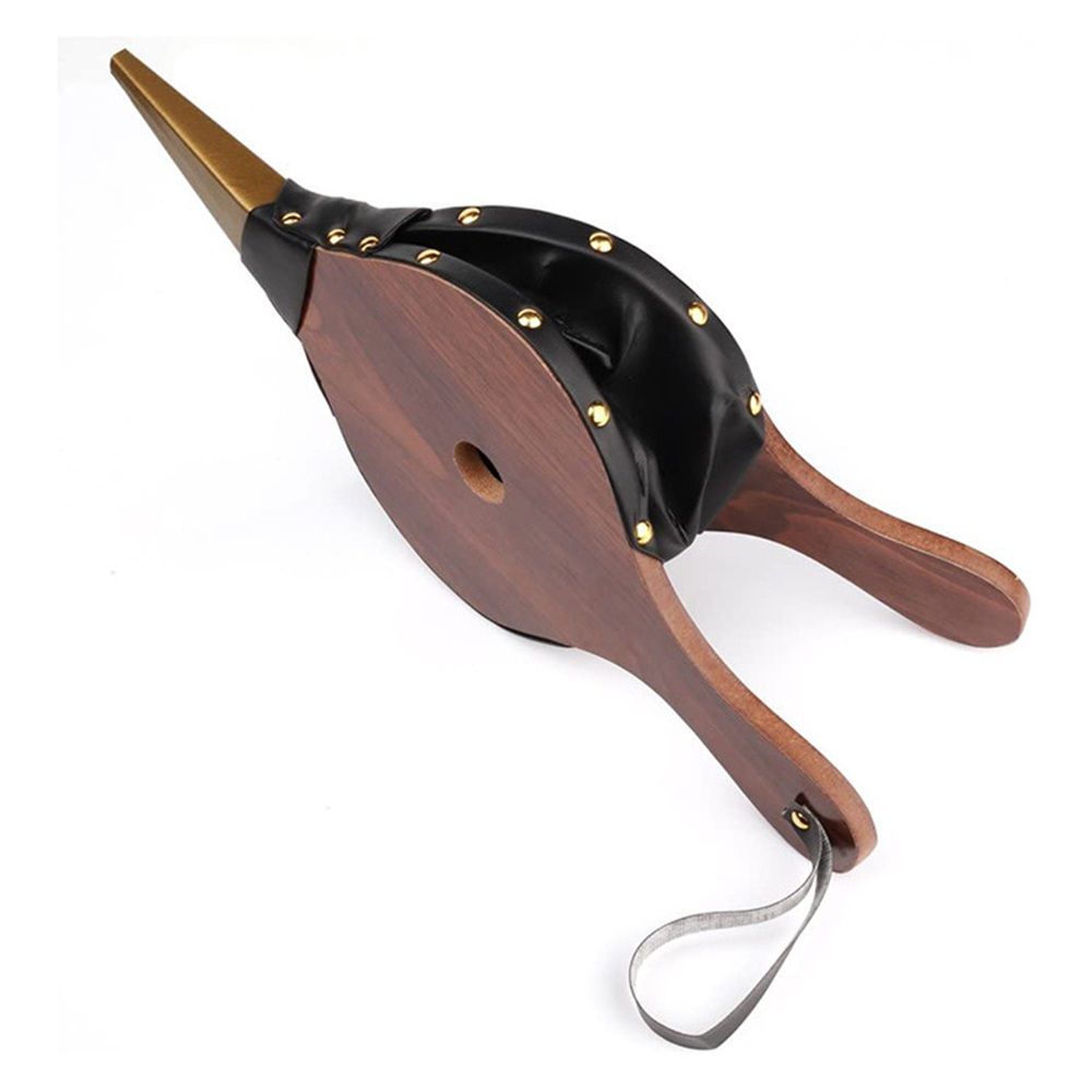 Indoor and outdoor camping barbecue wooden blower hand corrugated pipe pump pit barbecue tool accessories brown (30 * 13)