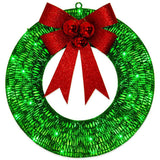 Christmas wreath outdoor decoration, small Christmas wreath plugin, suitable for doors, windows, garage green spaces（30cm）