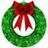 Christmas wreath outdoor decoration, small Christmas wreath plugin, suitable for doors, windows, garage green spaces（30cm）
