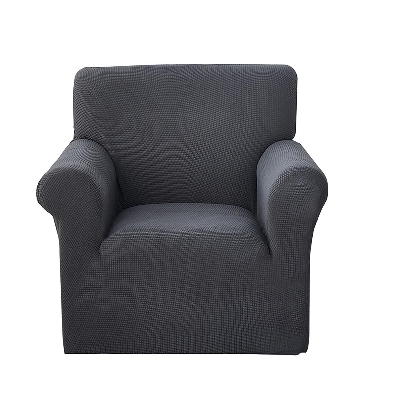 Stretch Chair Sofa Slipcover – polyester Non Slip Soft Couch Sofa Cover, Washable Furniture Protector for Kids (Single sofa cover, gray)