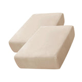 2 pack Stretch Cushion Cover, Couch Cushion Slipcover Sofa Seat Covers Furniture Protector with Elastic Bottom (Beige Gray, 2)